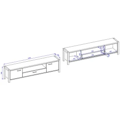 Fernsehtische|Lowboards*Pharao24 210 cm Lowboard Foxxy