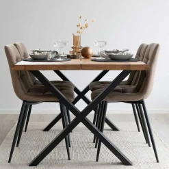 Tisch Mit Stühlen|Esszimmer Sets*Pharao24 5 teilige Essgruppe Tiwegus