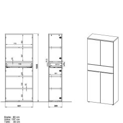 Büroschränke|Aktenschränke*Pharao24 Aktenordnerschrank Abby