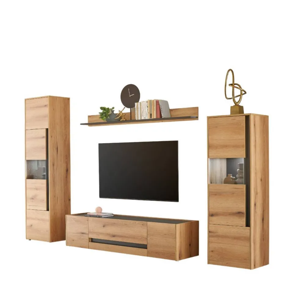 Moderne Wohnwände|Wohnwand 250 Cm*Pharao24 Anbauwand Castilla