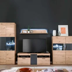 Moderne Wohnwände|Wohnwand 350 Cm*Pharao24 Anbauwand Lucisa