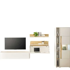 Moderne Wohnwände|Wohnwand 300 Cm*Pharao24 Anbauwand mit Homeoffice Rascian