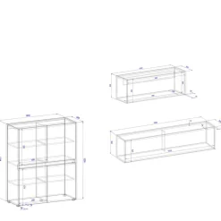 Moderne Wohnwände|Wohnwand 350 Cm*Pharao24 Anbauwand mit Schreibplatz Uzniana