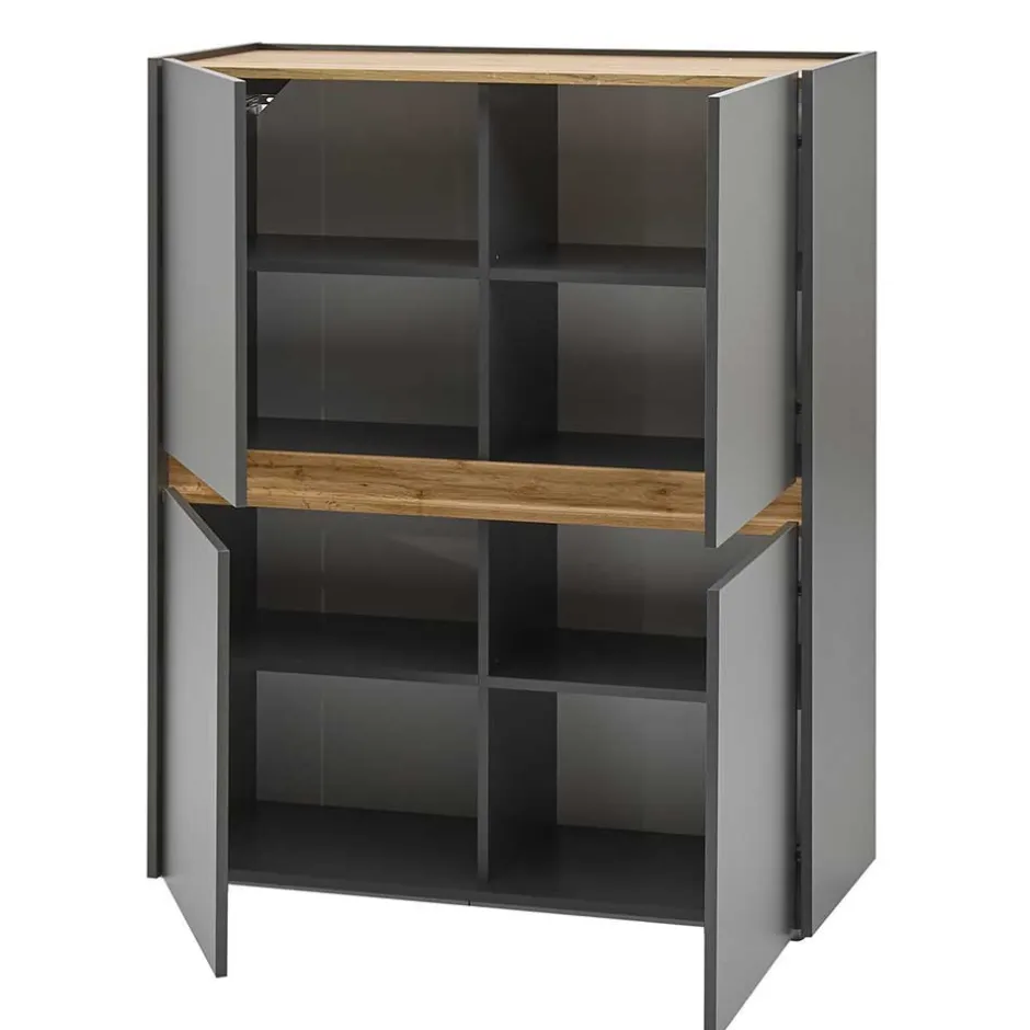 Moderne Wohnwände|Wohnwand 350 Cm*Pharao24 Anbauwand mit Schreibplatz Uzniana