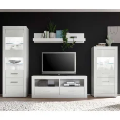 Moderne Wohnwände|Wohnwand 300 Cm*Pharao24 Anbauwand Triango