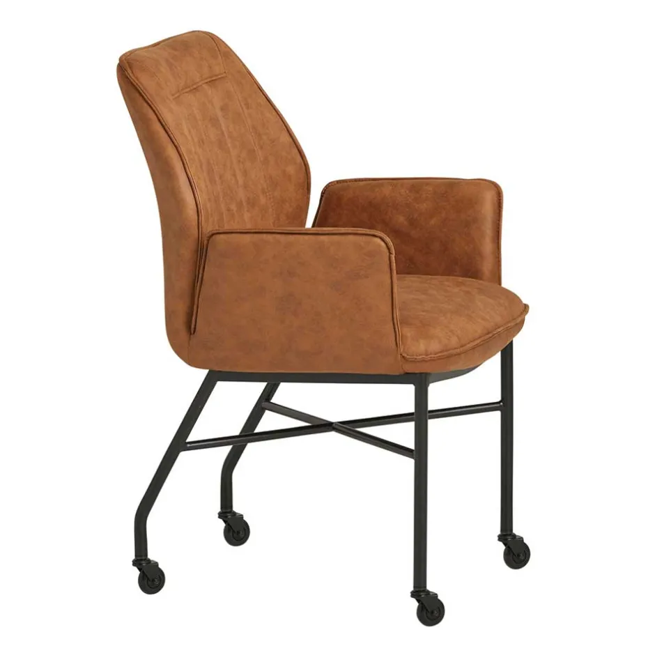 Pharao24 Armlehnstuhl mit Rollen Apulca> Küchenstühle|Esszimmerstühle