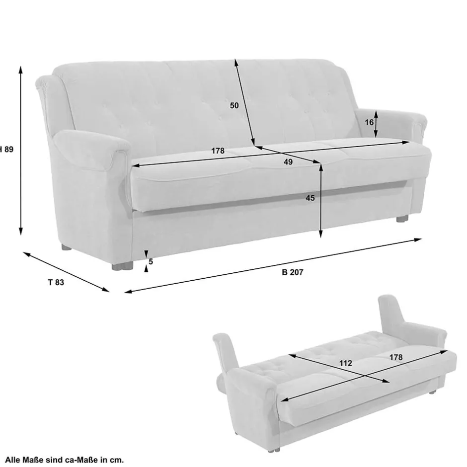 Pharao24 Ausziehsofa Twinn> Polstermöbel|3 Sitzer Sofa