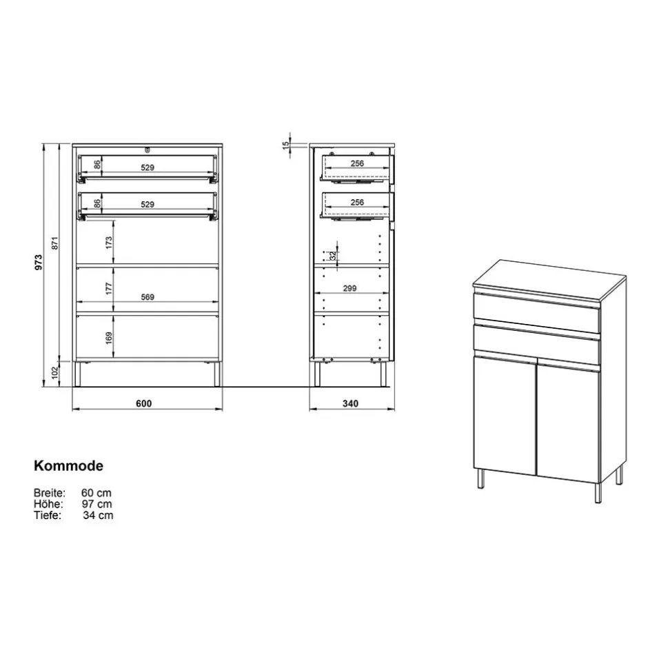 Pharao24 Bad Highboard Ortensia> Highboards|Highboards