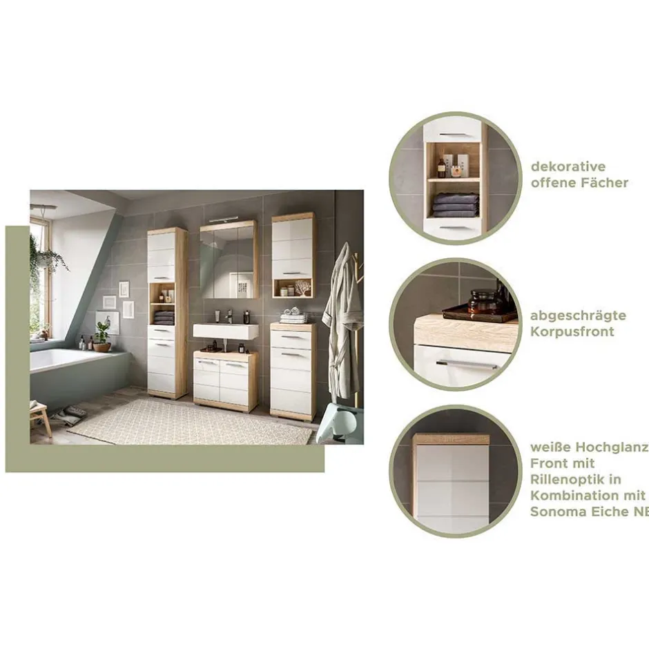 Pharao24 Bad Hängeschrank Kwesina> Badezimmerschränke|Bad Hängeschränke