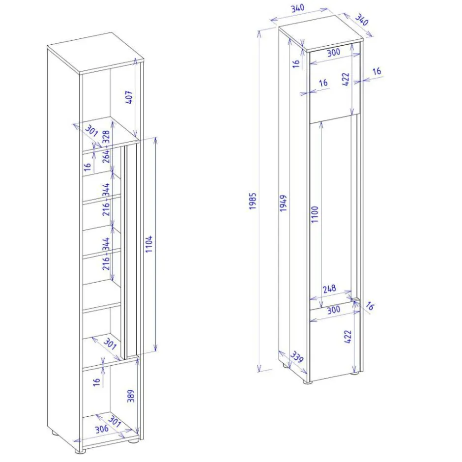 Badezimmerschränke|Bad Hochschränke*Pharao24 Bad Hochschrank Rascian