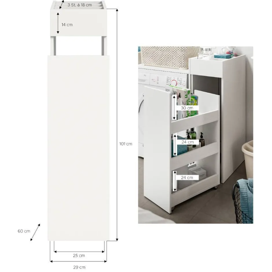 Badezimmerschränke|Bad Hochschränke*Pharao24 Bad Nischenschrank Zegrada