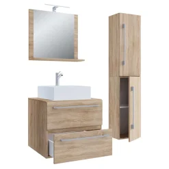 Badmöbel Sets*Pharao24 Bad Set Sonoma-Eiche Estranon