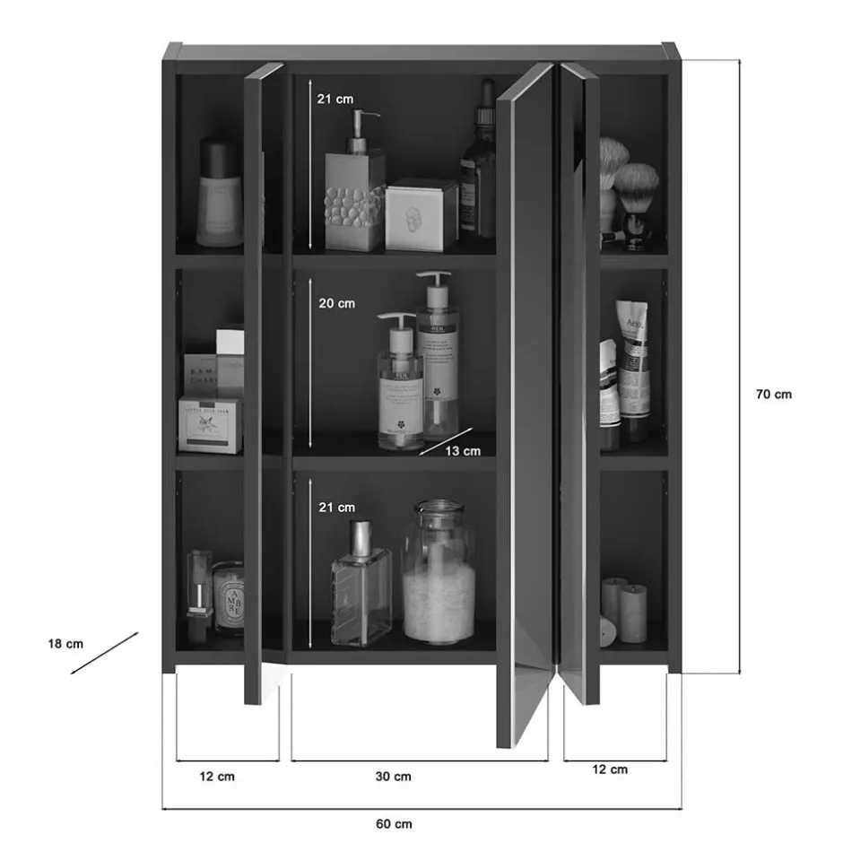 Badezimmerschränke|Spiegelschränke*Pharao24 Bad Spiegelschrank Reggio