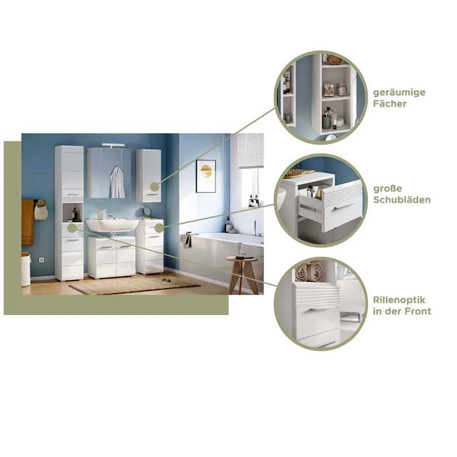 Spiegelschränke|Badezimmerschränke*Pharao24 Badezimmer Spiegelschrank Alessia