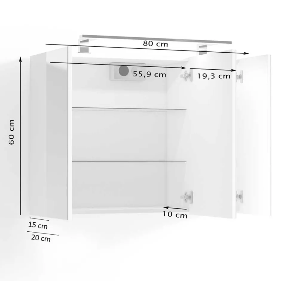 Badezimmerschränke|Spiegelschränke*Pharao24 Badezimmer Spiegelschrank Luvenicos