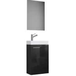 Pharao24 Badezimmermöbel Set in Schwarz Emlina> Badmöbel Sets