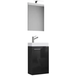 Pharao24 Badezimmermöbel Set in Schwarz Emlina><noscript><img width=