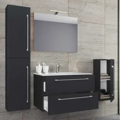 Pharao24 Badezimmermöbelset schwarz Bonsai> Badmöbel Sets