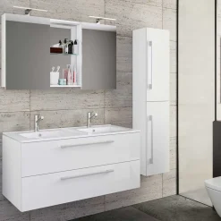 Pharao24 Badezimmermöbelset weiß Dango> Badmöbel Sets