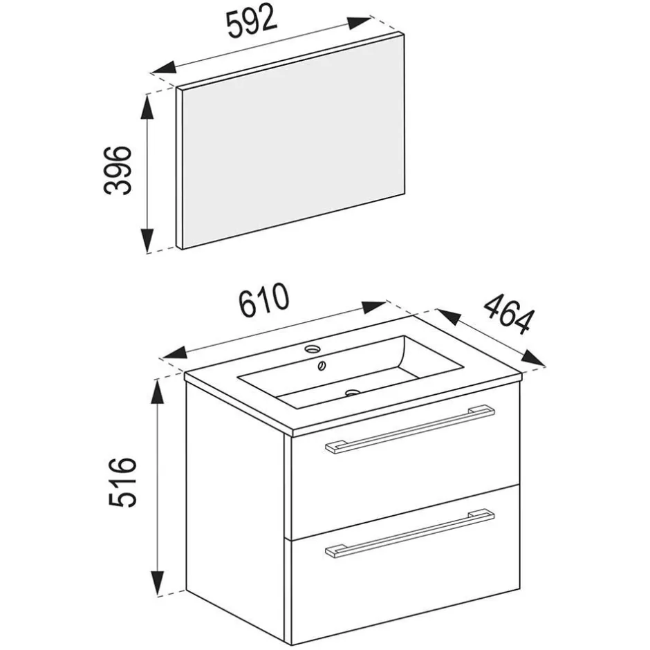 Pharao24 Badezimmerset in Schwarz Bonsai> Badmöbel Sets
