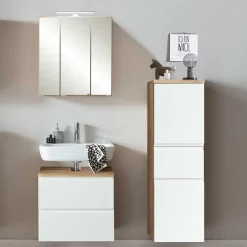 Badmöbel Sets*Pharao24 Badezimmerset mit Spiegelschrank Lactona