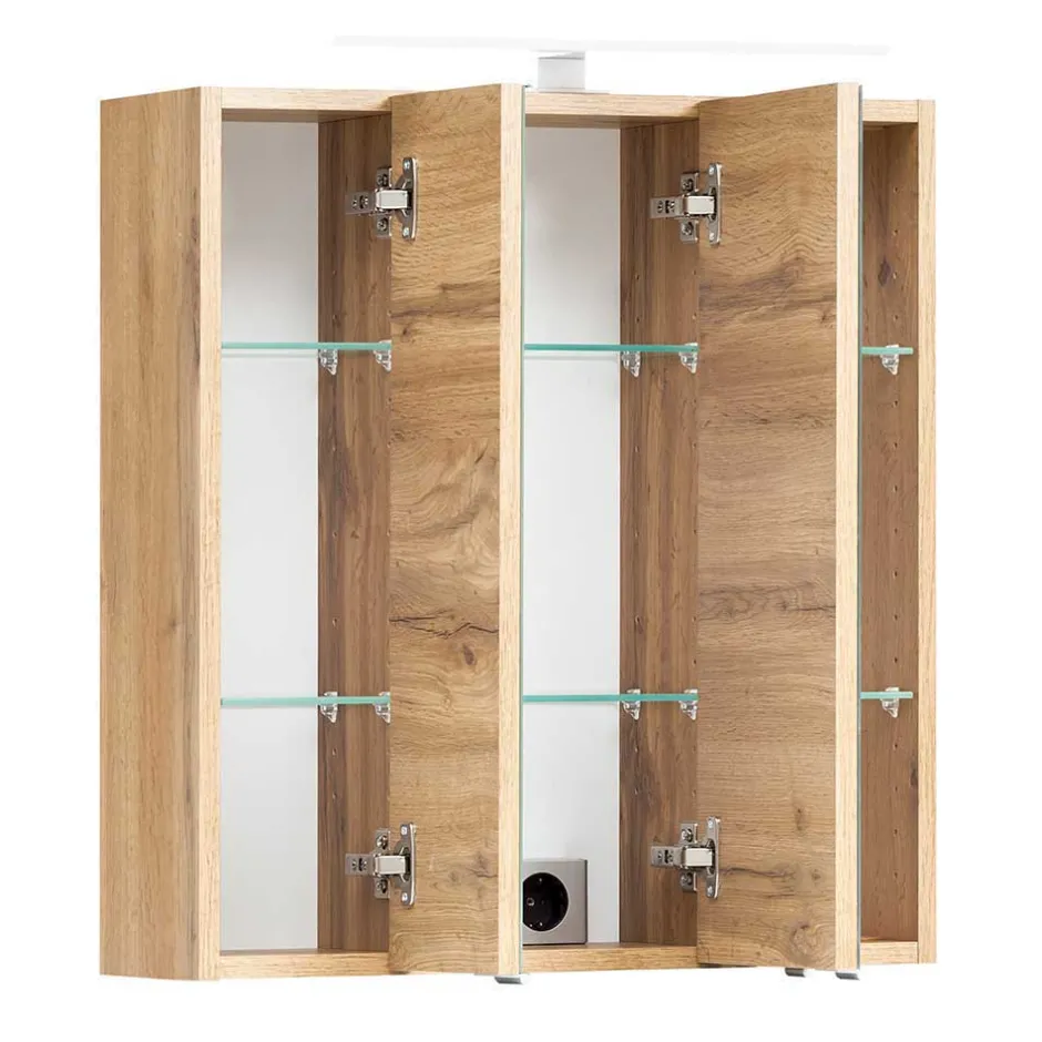 Badmöbel Sets*Pharao24 Badezimmerset mit Spiegelschrank Lactona