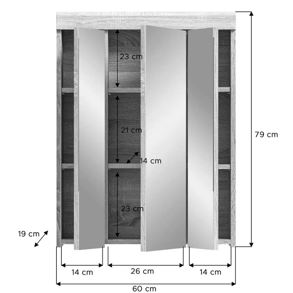 Pharao24 Badezimmerspiegelschrank Kwesina> Spiegelschränke
