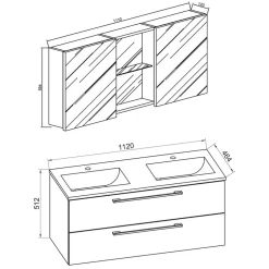 Pharao24 Badmöbel mit Spiegelschrank Lasina><noscript><img width=