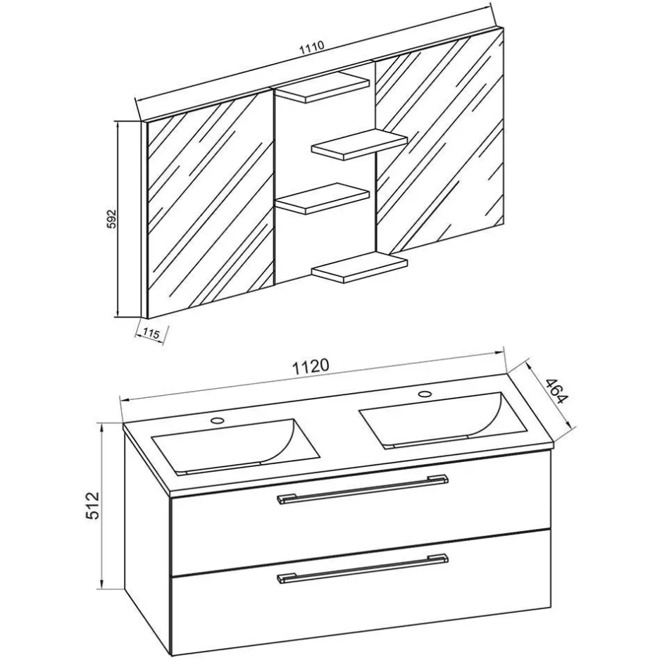 Badmöbel Sets*Pharao24 Badmöbel Set Dango