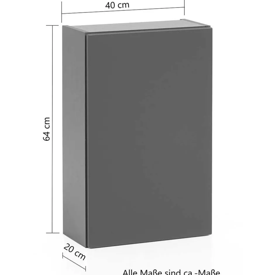 Pharao24 Badmöbel Set Dunkelgrau Pegruan> Badmöbel Sets