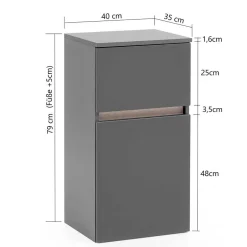 Pharao24 Badmöbel Set Dunkelgrau Pegruan><noscript><img width=
