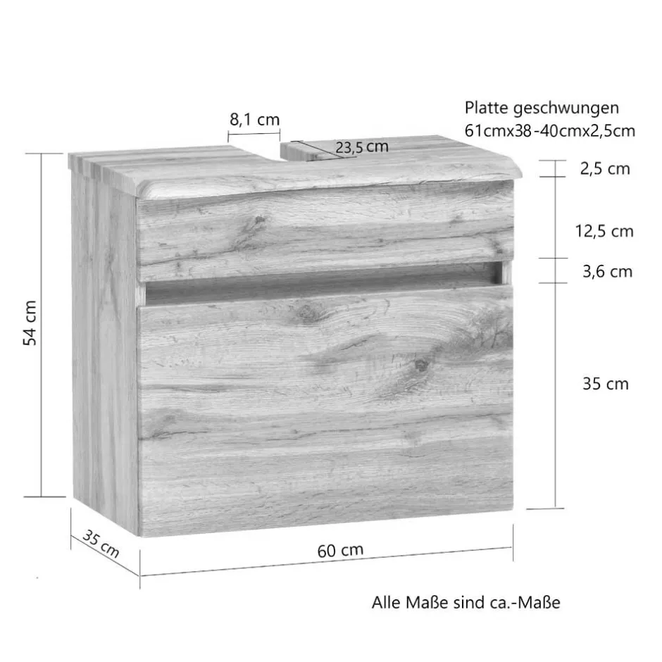 Pharao24 Badmöbel Set Dunkelgrau Pegruan> Badmöbel Sets