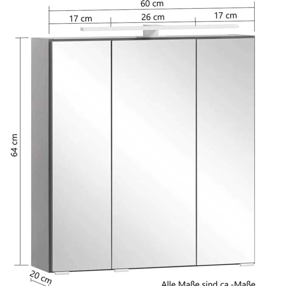 Pharao24 Badmöbel Set Dunkelgrau Pegruan> Badmöbel Sets