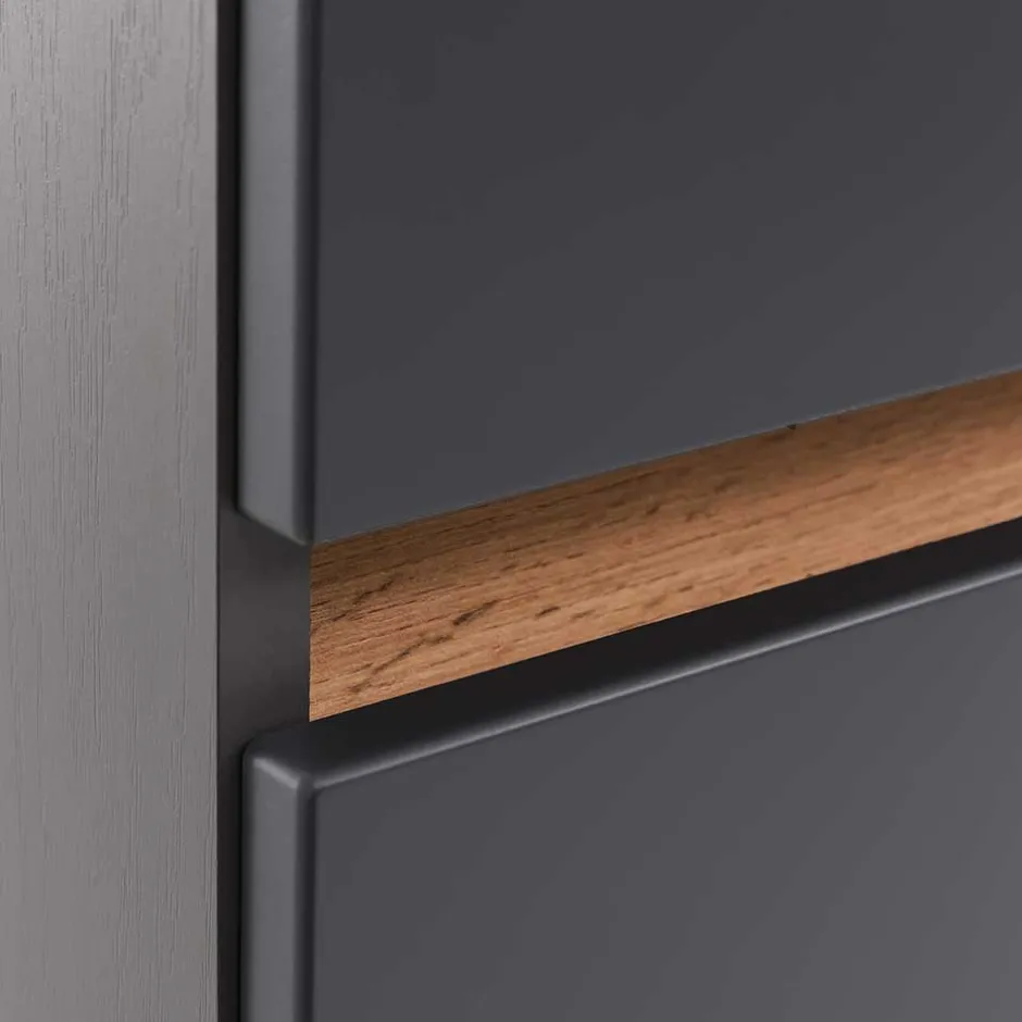 Pharao24 Badmöbel Set Dunkelgrau Pegruan> Badmöbel Sets