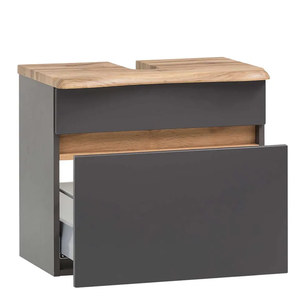 Pharao24 Badmöbel Set Dunkelgrau Pegruan> Badmöbel Sets