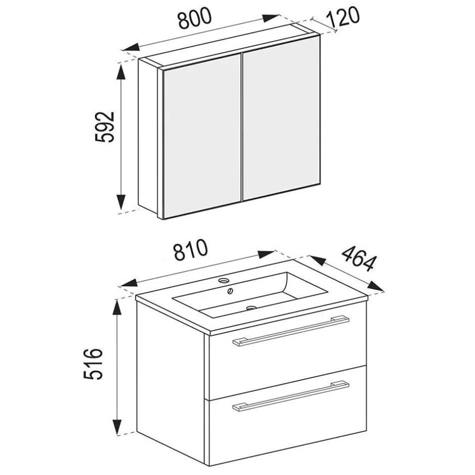 Pharao24 Badmöbel Set hängend Enlino> Badmöbel Sets