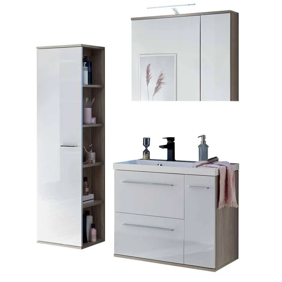 Pharao24 Badmöbel Set Hochglanz Ceszan> Badmöbel Sets