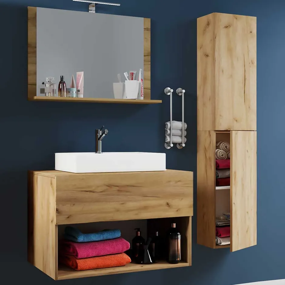 Pharao24 Badmöbel Set Holzoptik Cudalo> Badmöbel Sets
