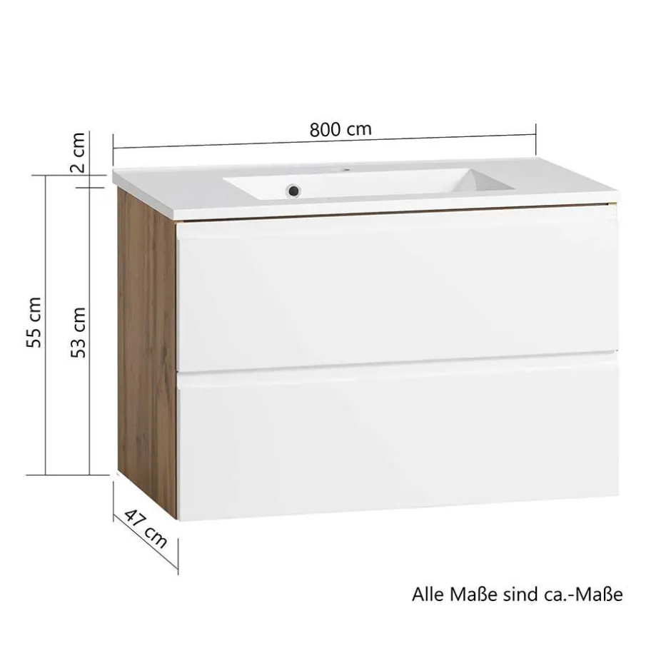 Badmöbel Sets*Pharao24 Badmöbel Set mit Waschbecken Lactona