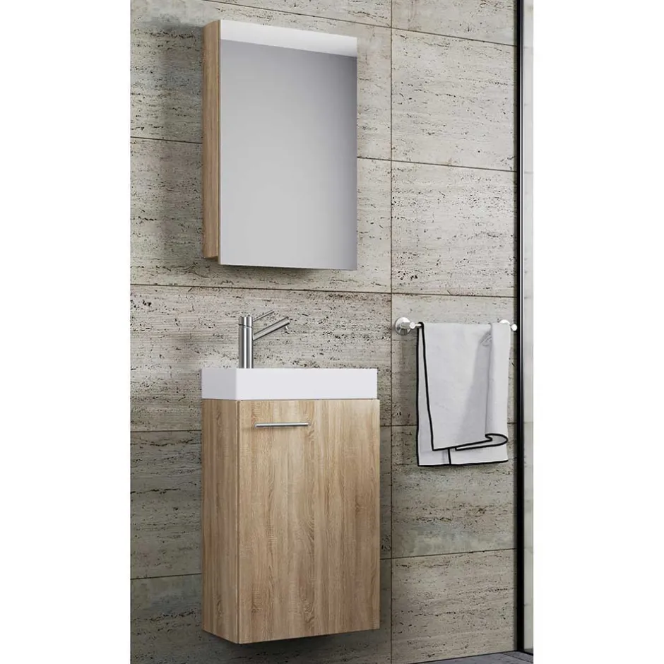 Pharao24 Badmöbel Set schmal Osmin> Badmöbel Sets