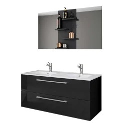 Pharao24 Badmöbel Set schwarz Cardos> Badmöbel Sets