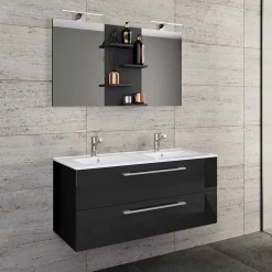 Pharao24 Badmöbel Set schwarz Cardos> Badmöbel Sets