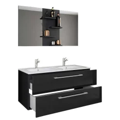 Pharao24 Badmöbel Set schwarz Cardos><noscript><img width=