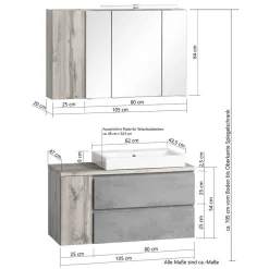 Badmöbel Sets*Pharao24 Badmöbelkomplettset Tagma