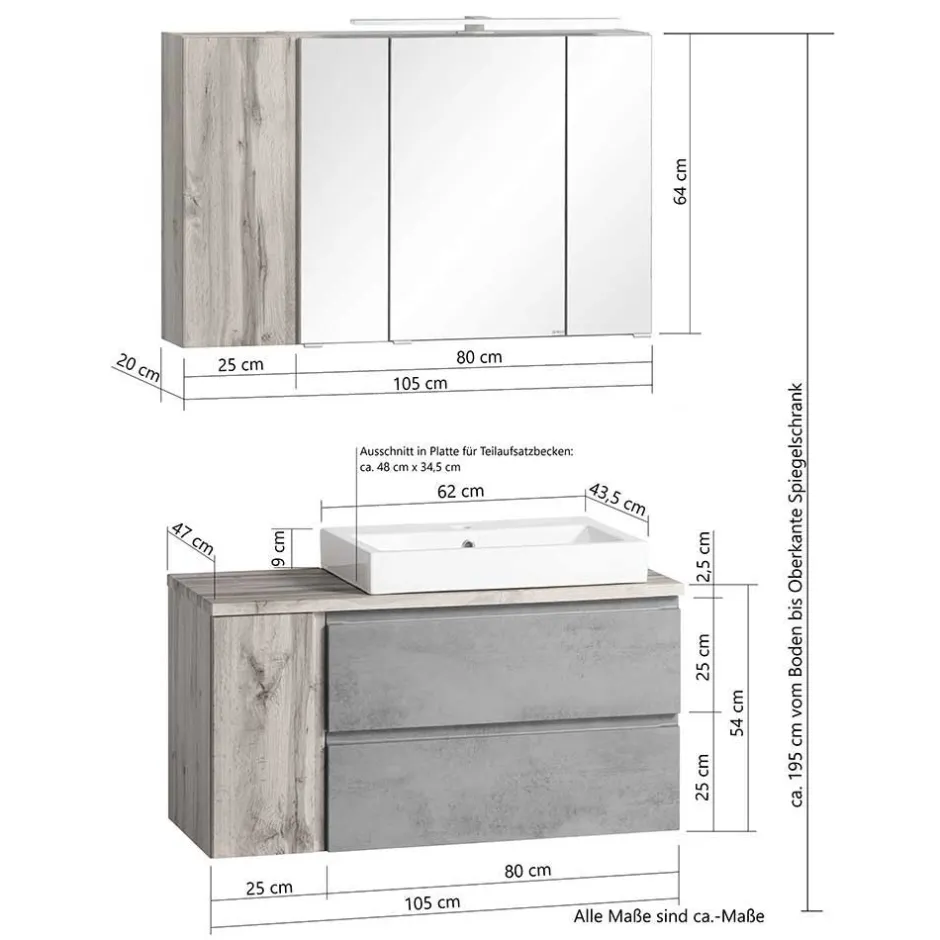 Badmöbel Sets*Pharao24 Badmöbelkomplettset Tagma
