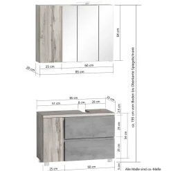 Badmöbel Sets*Pharao24 Badmöbelset Lactona