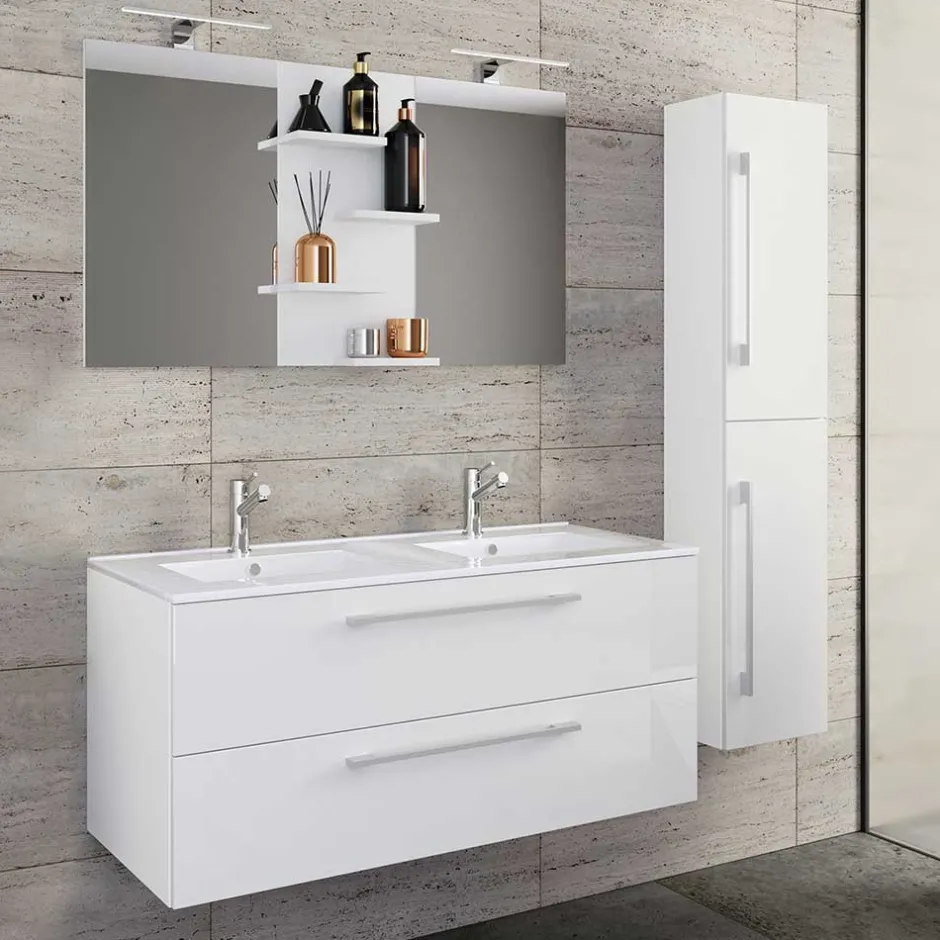 Badmöbel Sets*Pharao24 Badmöbelset mit Doppelbecken Dango