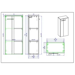 Bad Hochschränke|Badezimmerschränke*Pharao24 Badmidischrank Nushivon