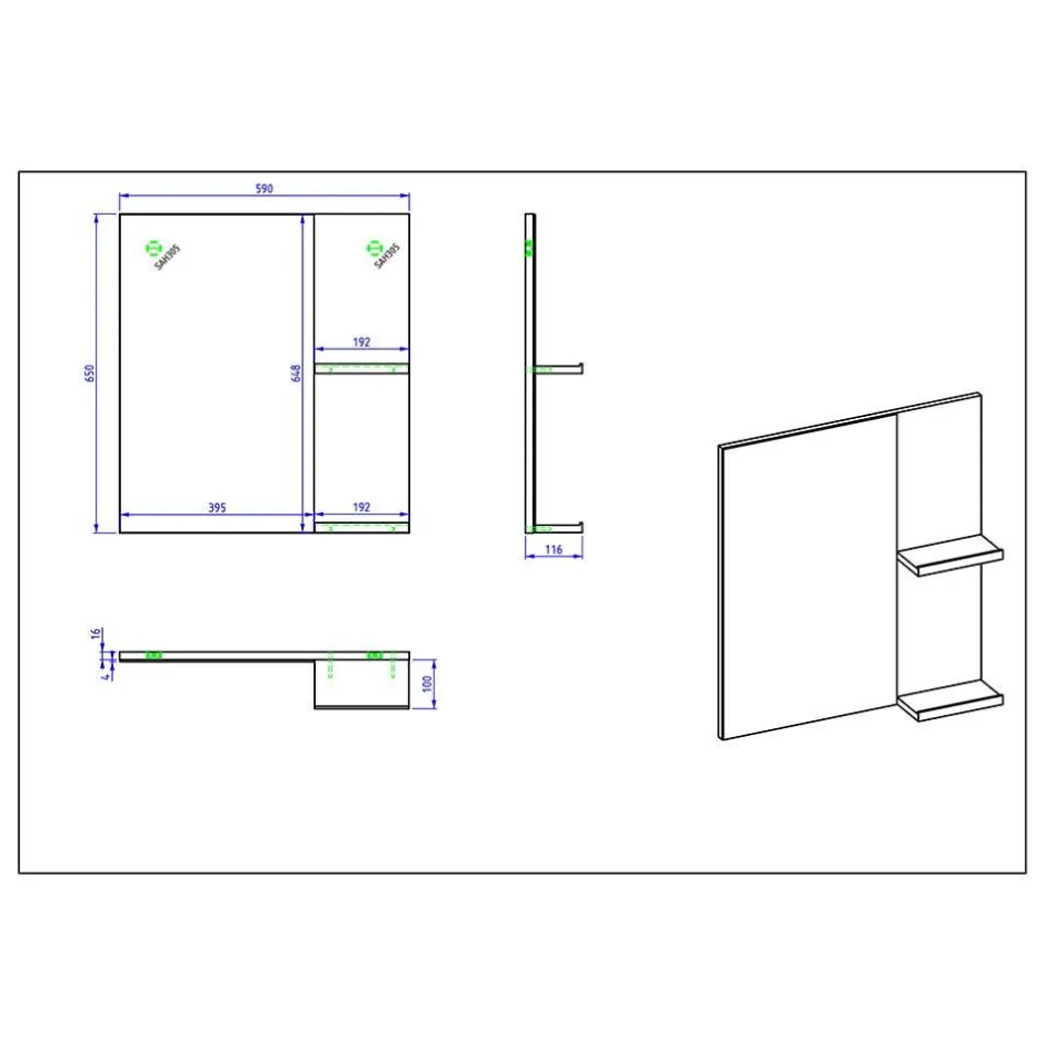 Pharao24 Badspiegel mit Ablagen Nushivon> Wandspiegel|Schlafzimmerspiegel