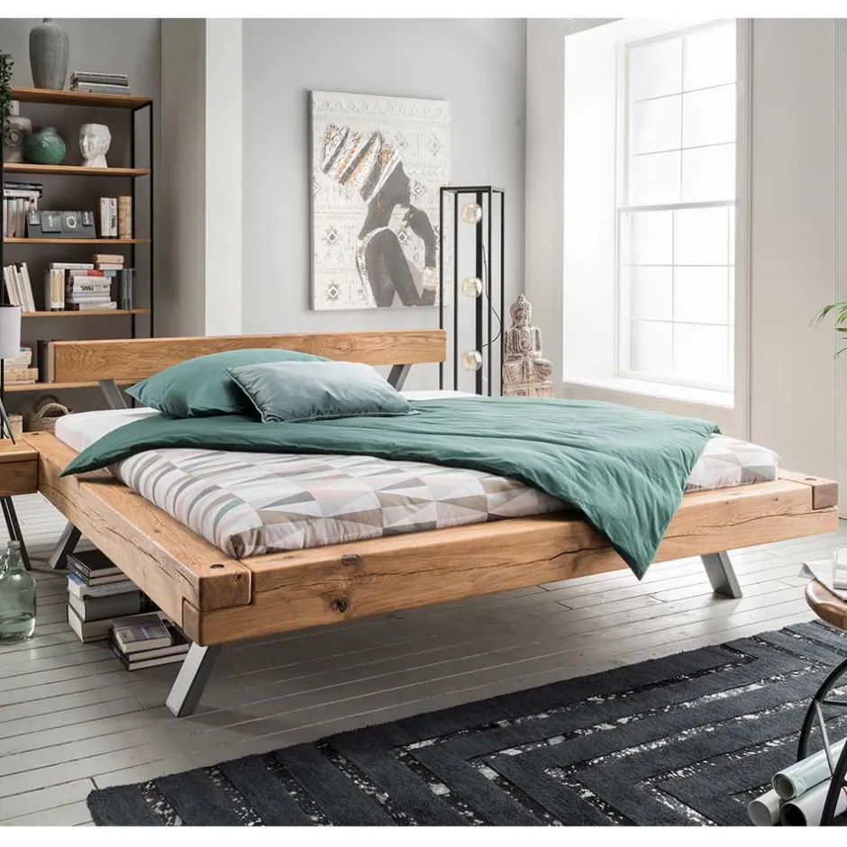 Doppelbetten|Massivholzbetten*Pharao24 Balken Massivholzbett Arianno